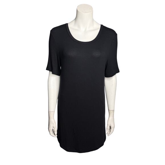 Universal Standard Scoop Neck Tee Women's Small 14-16 Black Modal Short Sleeve - Picture 1 of 5